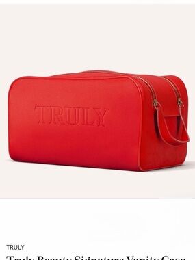 Truly beauty signature vanity cosmetic bag in Candy Apple Red. “Truly”gorgeous